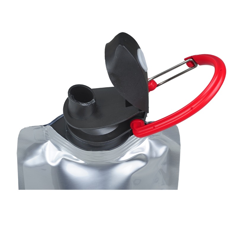 R08332.01 - Składany bidon Flat 600 ml, srebrny 