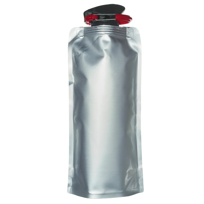 R08332.01 - Składany bidon Flat 600 ml, srebrny 