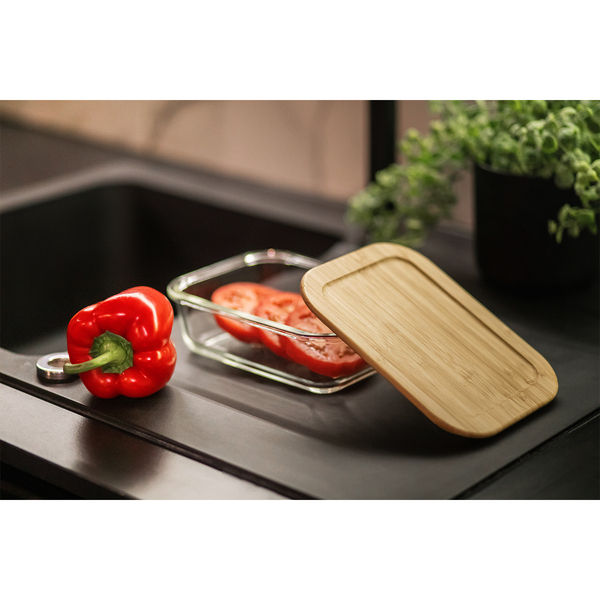 R08443.10 - Lunch box Glasial 1000 ml, brązowy/transparentny 