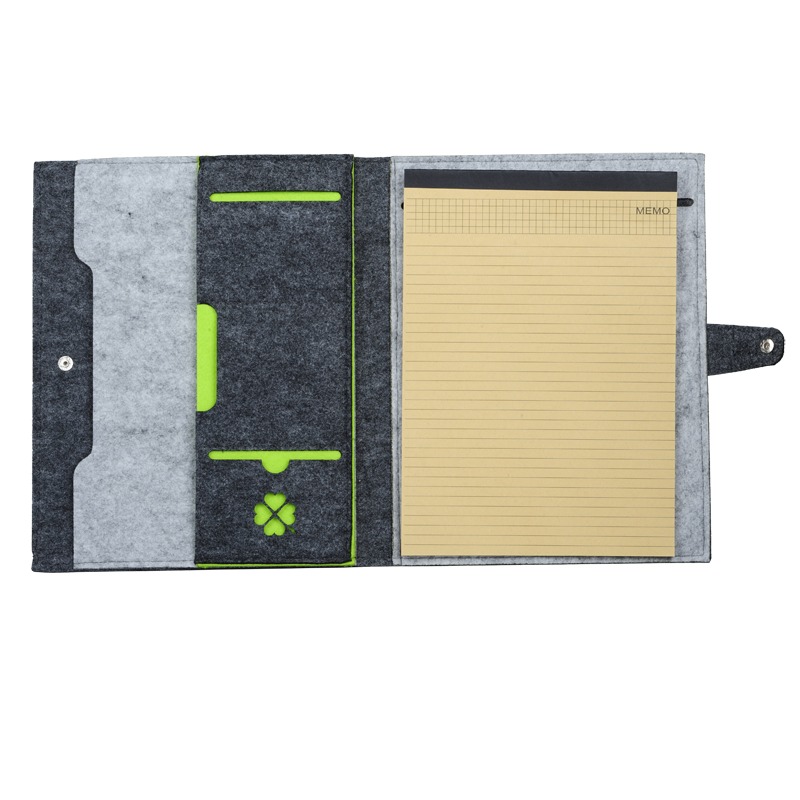 R08616.05 - Teczka A4 z filcu Eco-Sense, zielony/szary 