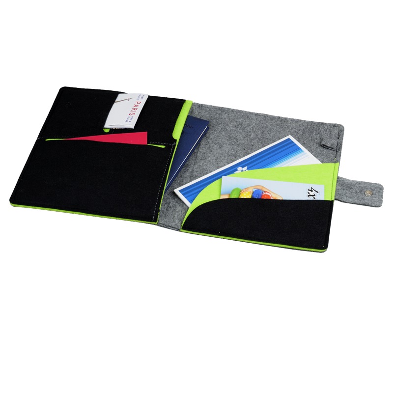 R08617 - Teczka na tablet Felt Now, szary/zielony 