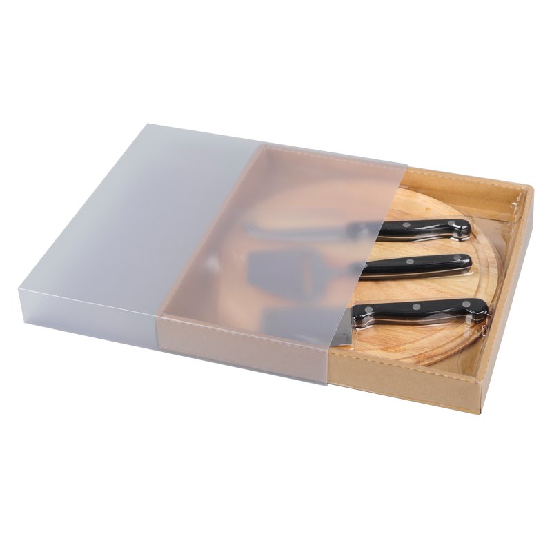 R17127 - Zestaw serowy 3-elementy z deską, brązowy 