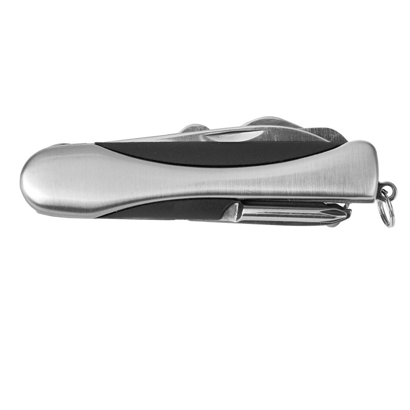 R17503.IIQ - Scyzoryk 12-funkcyjny z latarką LED Trier, srebrny - druga jakość