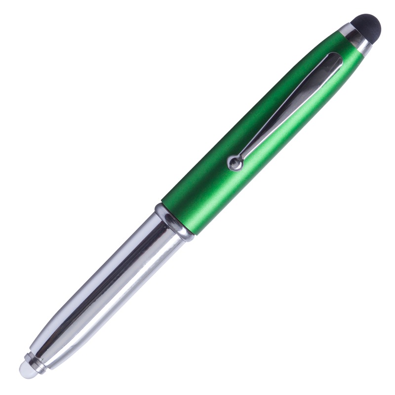 R35650.05 - Długopis – latarka LED Pen Light, zielony/srebrny 
