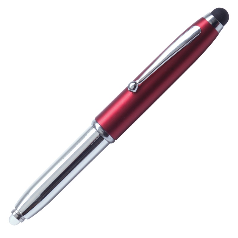 R35650.08 - Długopis – latarka LED Pen Light, czerwony/srebrny 