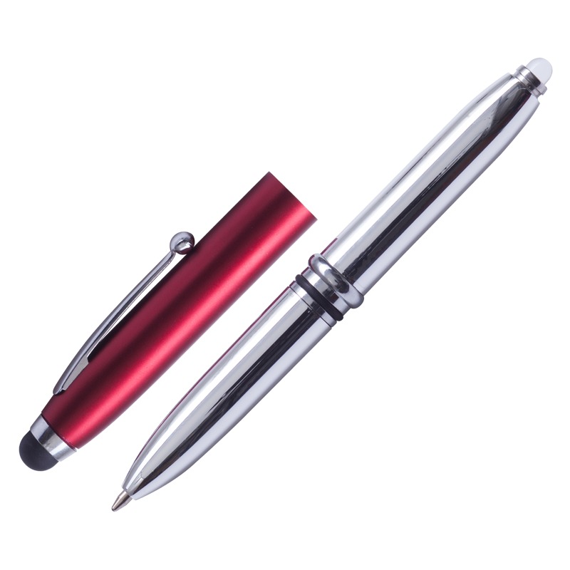 R35650.08 - Długopis – latarka LED Pen Light, czerwony/srebrny 