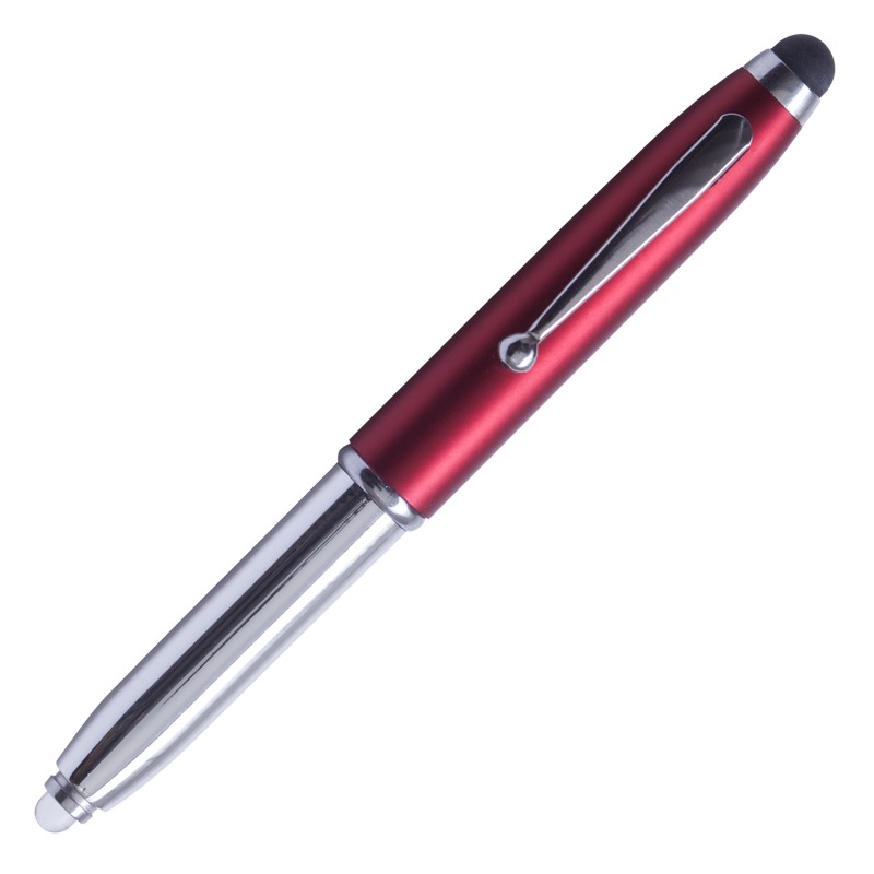 R35650.08 - Długopis – latarka LED Pen Light, czerwony/srebrny 