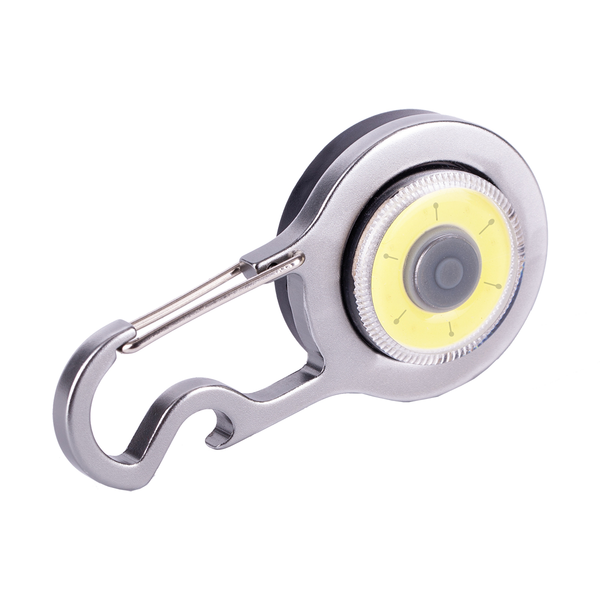 R35661.01 - Lampka COB z karabińczykiem, srebrny 