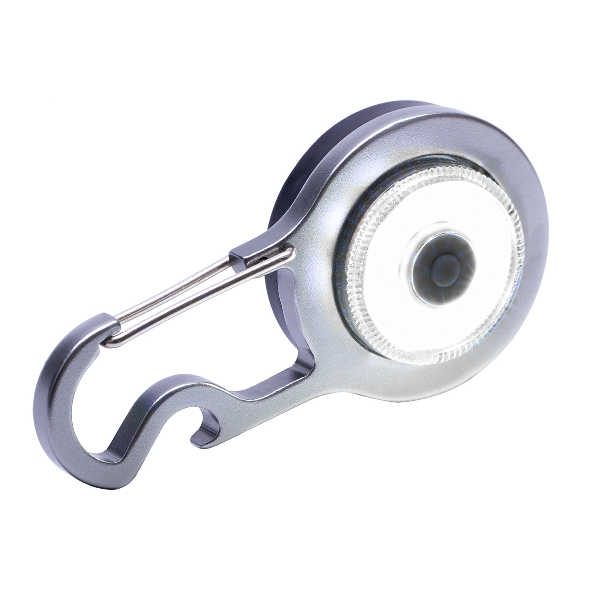 R35661.01 - Lampka COB z karabińczykiem, srebrny 