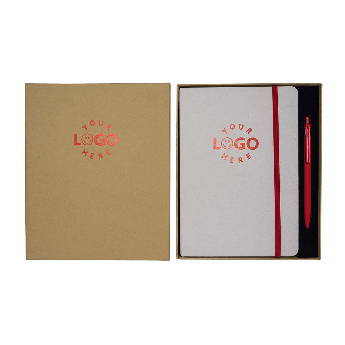 R47122.08 - Zestaw notes z długopisem Aurores, czerwony