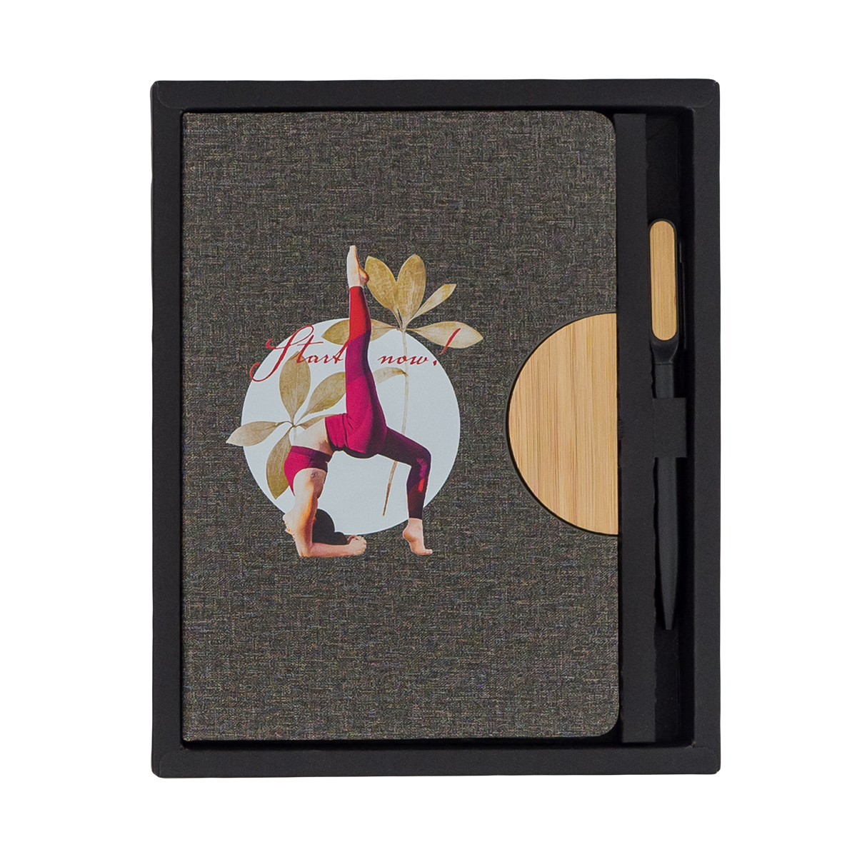 R64209.21 - Zestaw notes z długopisem Fold, szary 