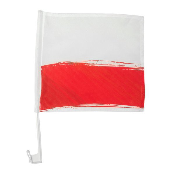 R73086 - Flaga samochodowa, biały/czerwony