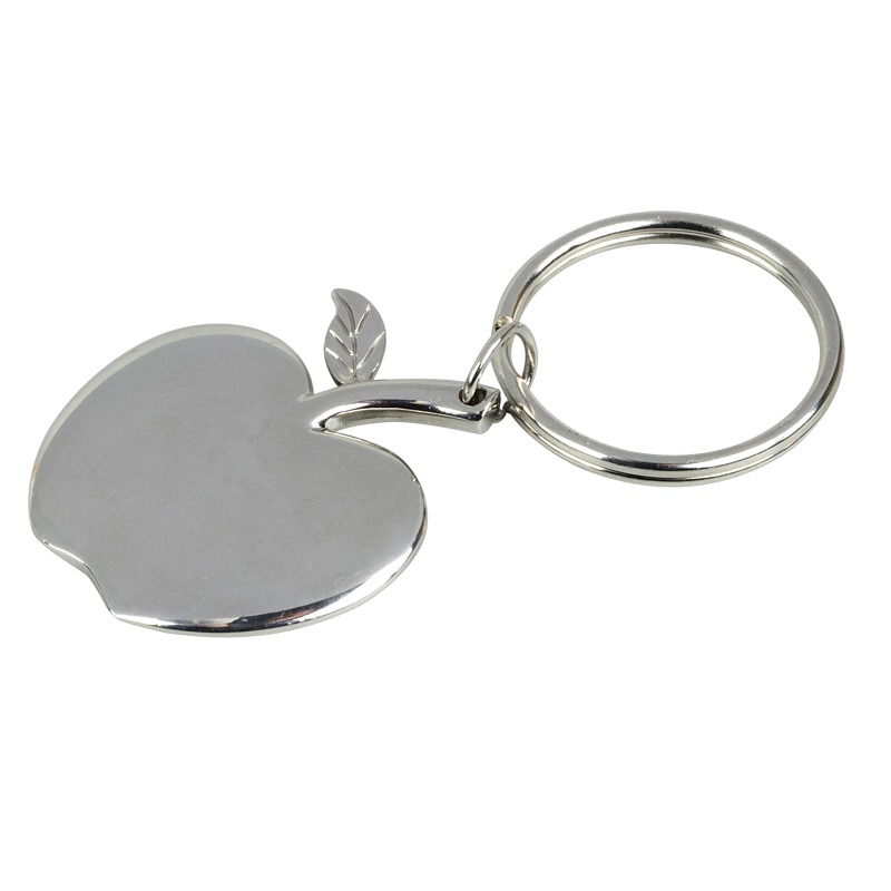 R73192 - Apple metal keyring, silver 