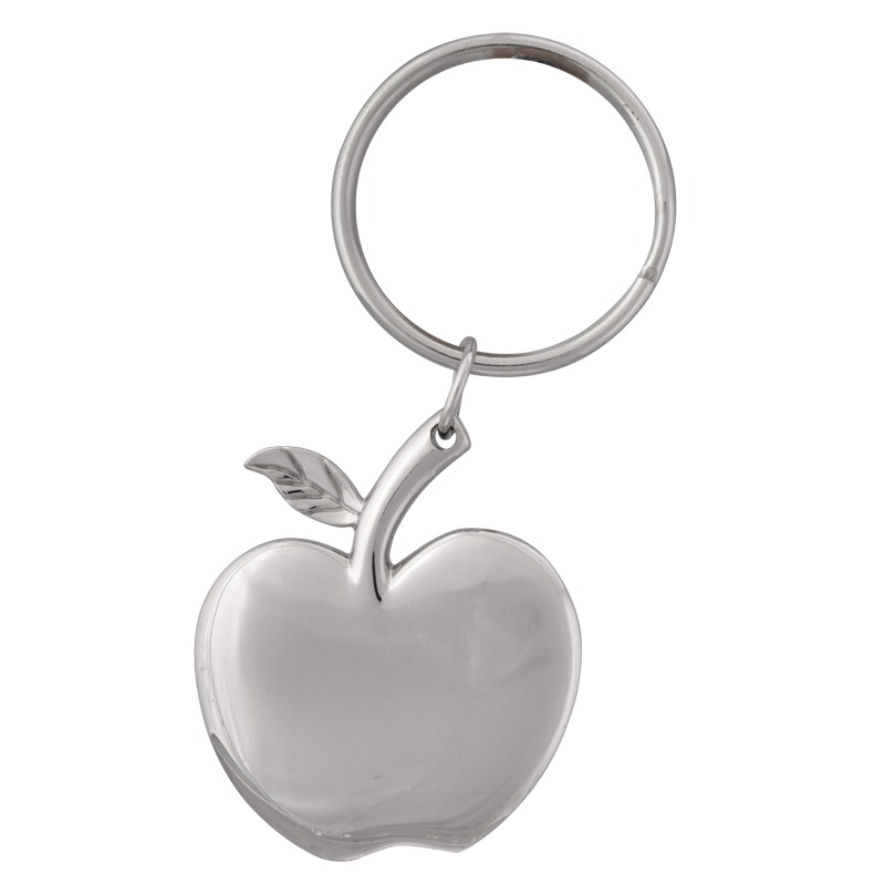 R73192 - Apple metal keyring, silver 