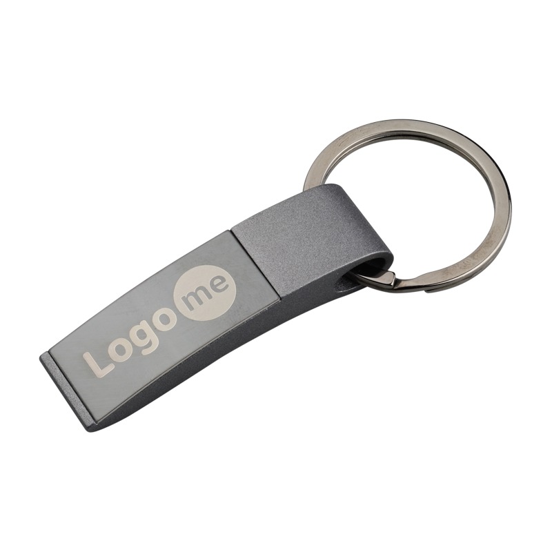 R73228 - Brelok metalowy Convex, grafitowy 