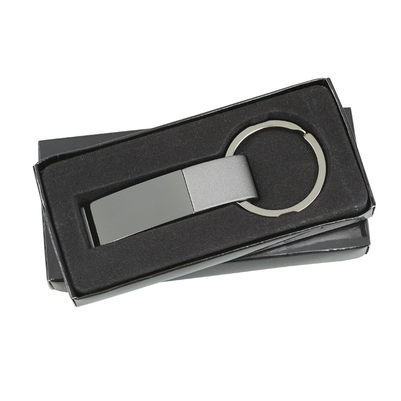R73228 - Brelok metalowy Convex, grafitowy 