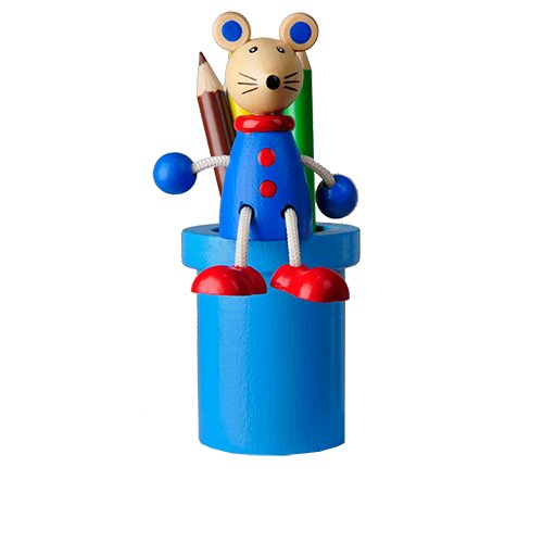 R73954 - Stojak z kredkami "Myszka", niebieski