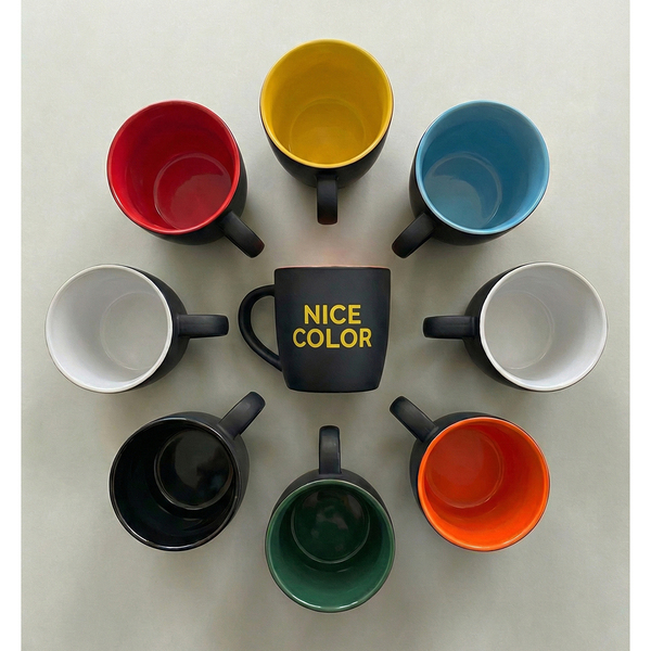 R85327.51 - Kubek ceramiczny Esla 345 ml, ciemny zielony 