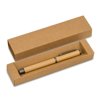 R02316 - Bambusowy długopis w pudełku Machino, beżowy 