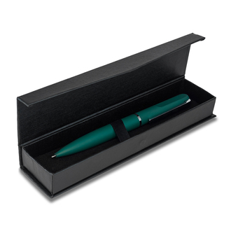 R02317 - Elegancki długopis w pudełku Saba, ciemnozielony 