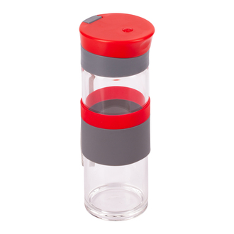R08290 - Szklana butelka Top Form 440 ml, czerwony 