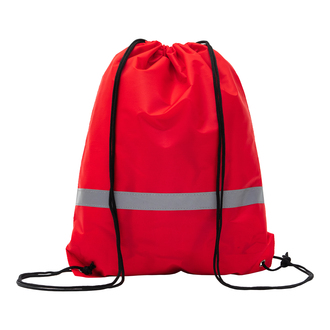 R08696 - Plecak promocyjny z taśmą odblaskową, czerwony 