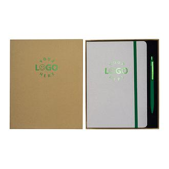 R47122 - Zestaw notes z długopisem Aurores, zielony 