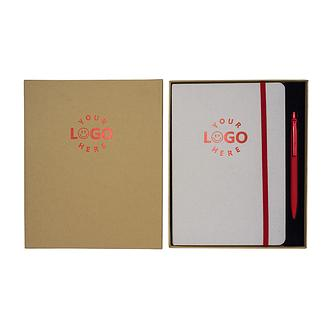 R47122 - Zestaw notes z długopisem Aurores, czerwony 