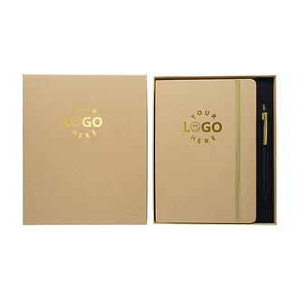 R47123 - Zestaw notes z długopisem Aurora, złoty 