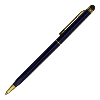 R73409 - Długopis aluminiowy Touch Tip Gold, granatowy 