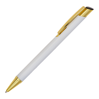 R73445 - Długopis aluminiowy Lindi, biały/złoty 