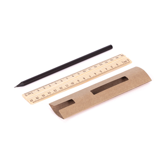 R73761 - Ołówek z linijką - zestaw Simple, beżowy 