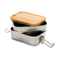 R08209.01 - Double lunch box Alcora, srebrny 