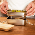 R08209.01 - Double lunch box Alcora, srebrny 
