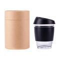 R08278.02 - Szklany kubek Stylish 350 ml w eco tubie, czarny 