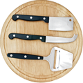 R17127 - Zestaw serowy 3-elementy z deską, brązowy 