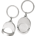 R73295 - Brelok metalowy z żetonem Coinfree, srebrny 