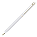 R73409.06 - Długopis aluminiowy Touch Tip Gold, biały 
