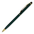 R73409.51 - Długopis aluminiowy Touch Tip Gold, ciemnozielony 