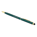R73409.51 - Długopis aluminiowy Touch Tip Gold, ciemnozielony 