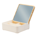 R73534.10 - Pudełko z bambusową pokrywką i dużym lusterkiem Vanity, brązowy 