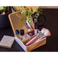 R73534.10 - Pudełko z bambusową pokrywką i dużym lusterkiem Vanity, brązowy 