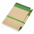 R73795.05 - Notes Kraft 90x140/70k gładki z długopisem, zielony/beżowy 