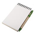 R73795.05 - Notes Kraft 90x140/70k gładki z długopisem, zielony/beżowy 